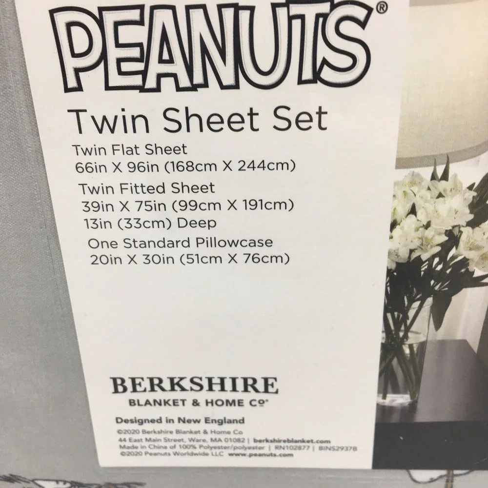 3pc Berkshire Peanuts Halloween TWIN Sheet Set Snoopy Woodstock Pumpkin Boo NEW